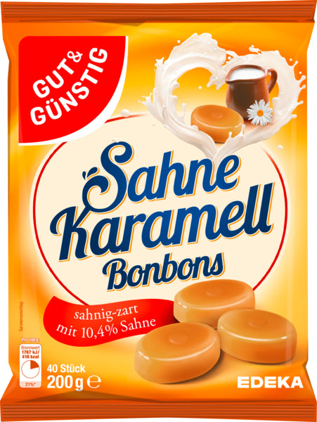 GUT&GÜNSTIG Sahne Karamellbonbons 200g foodpipe [Lebensmittel-Lieferservice Rostock]