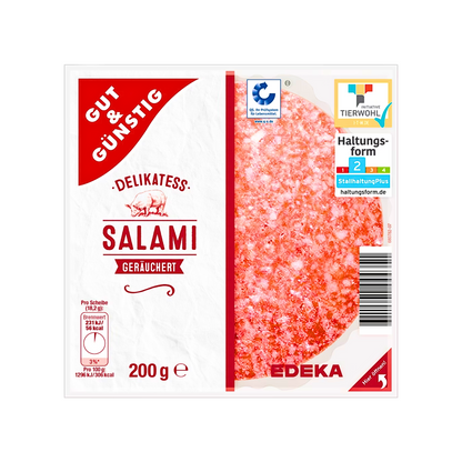 GUT&GÜNSTIG Salami 200g QS ITW foodpipe [Lebensmittel-Lieferservice Rostock]