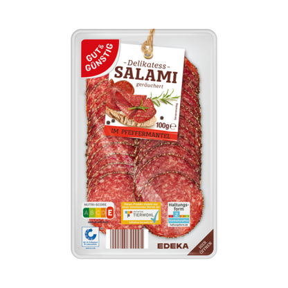 GUT&GÜNSTIG Salami im Pfeffermantel 100g QS ITW foodpipe [Lebensmittel-Lieferservice Rostock]