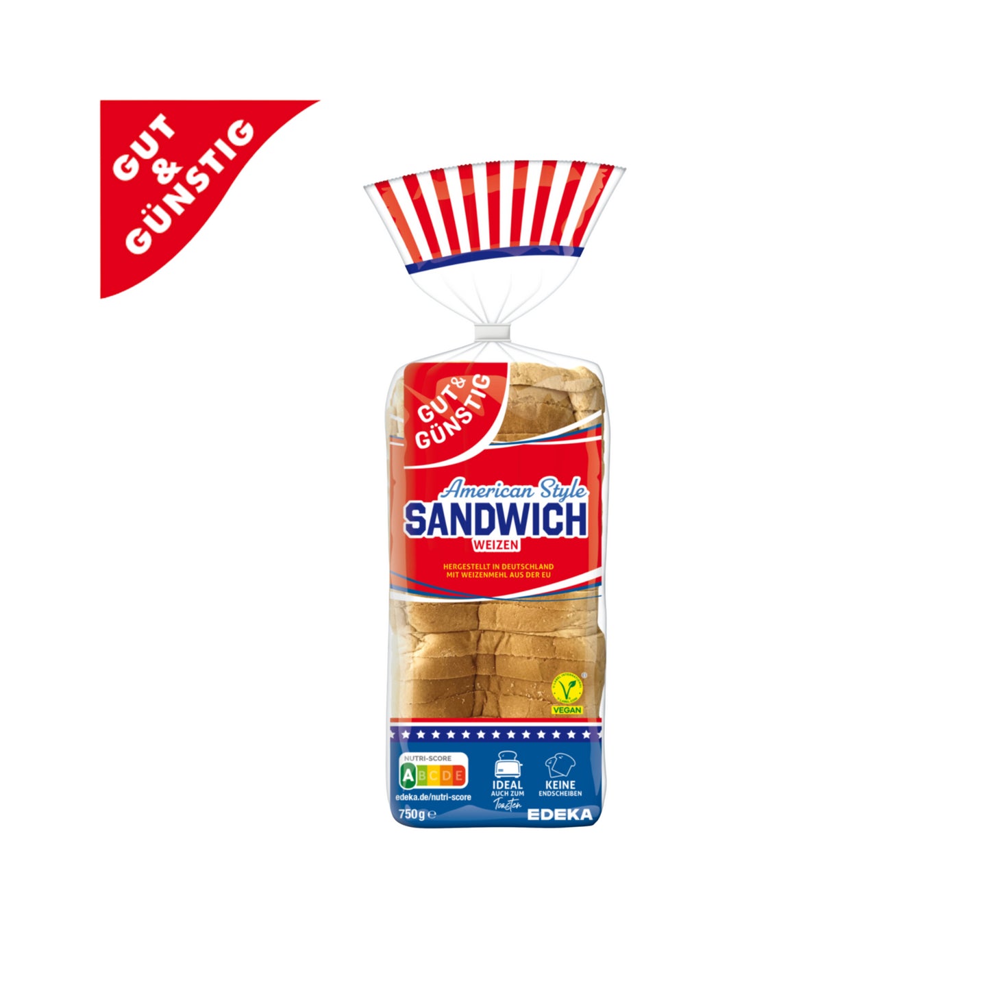 GUT&GÜNSTIG Sandwich Toast Weizen 750g foodpipe [Lebensmittel-Lieferservice Rostock]