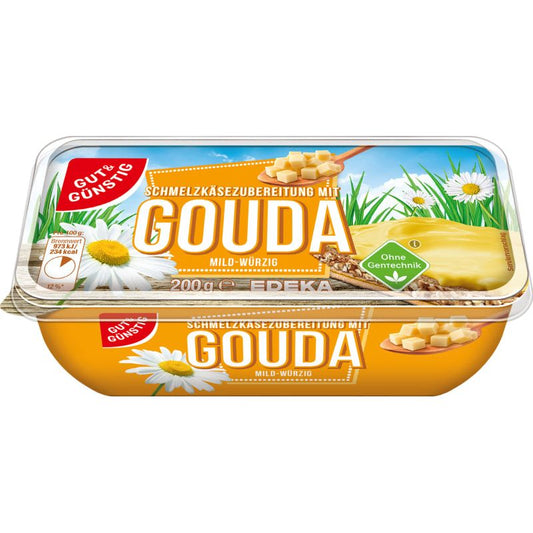 GUT&GÜNSTIG Schmelzkäse-Schale 50% Gouda 200g VLOG foodpipe [Lebensmittel-Lieferservice Rostock]