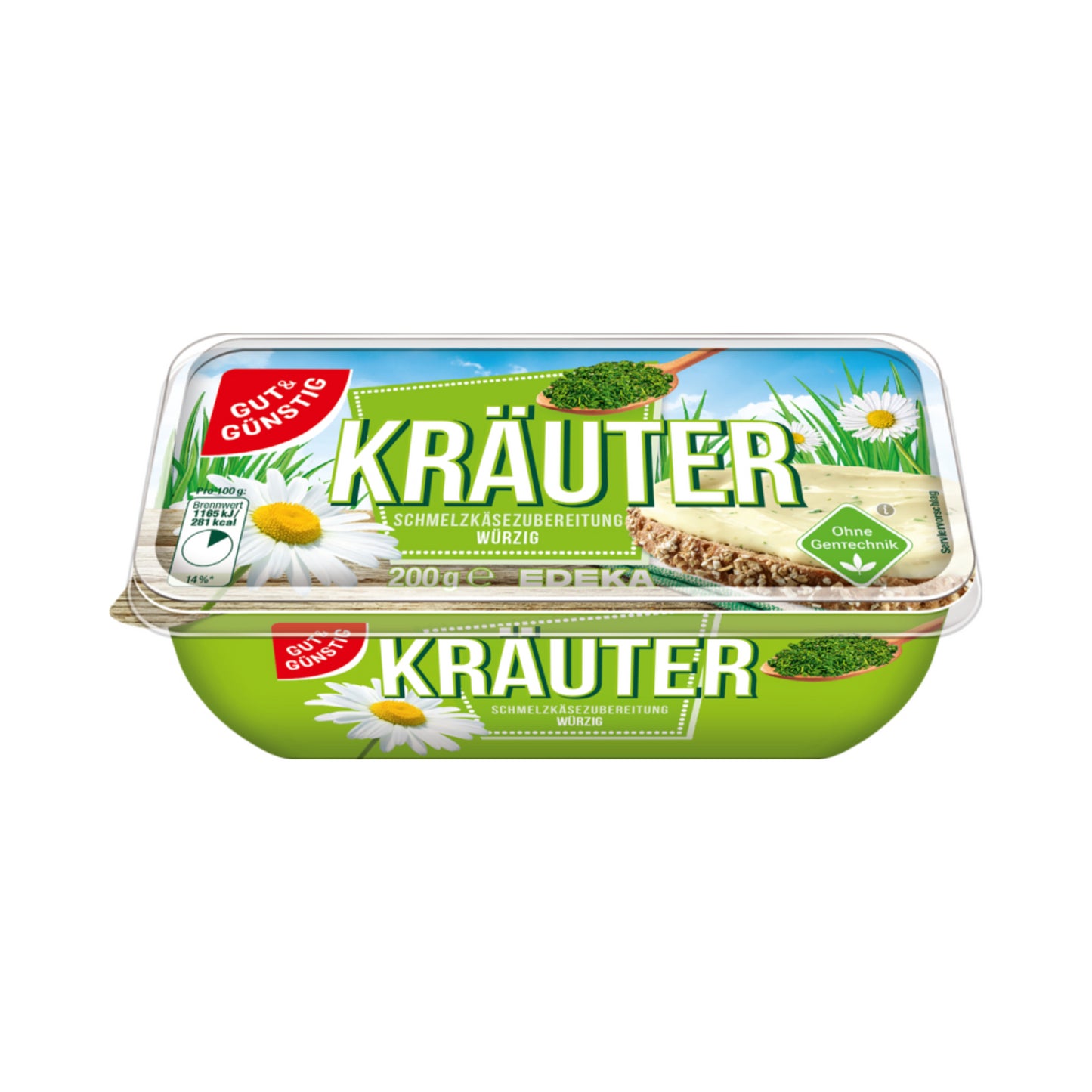 GUT&GÜNSTIG Schmelzkäse-Schale 50% Kräuter 200g VLOG foodpipe [Lebensmittel-Lieferservice Rostock]