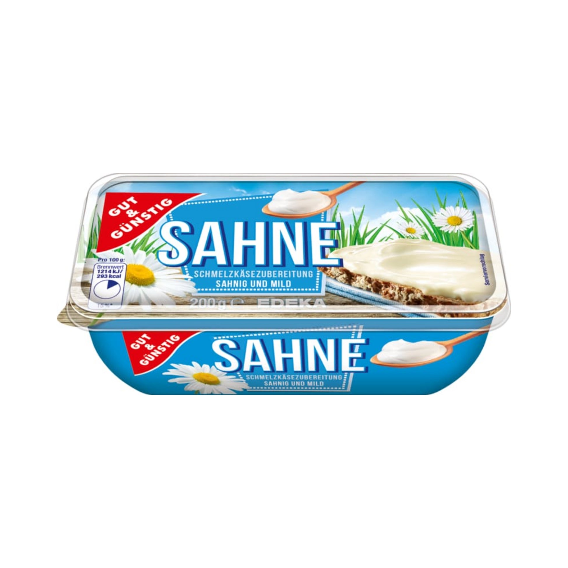 GUT&GÜNSTIG Schmelzkäse-Schale 50% Sahnig 200g VLOG foodpipe [Lebensmittel-Lieferservice Rostock]