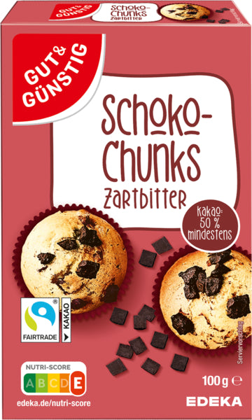 GUT&GÜNSTIG Schoko Chunks Zartbitter 100g foodpipe [Lebensmittel-Lieferservice Rostock]