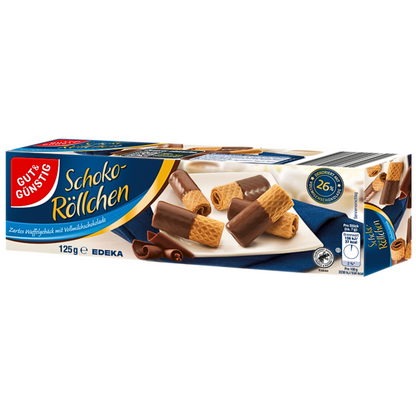 GUT&GÜNSTIG Schoko Röllchen Vollmilch 125g foodpipe [Lebensmittel-Lieferservice Rostock]