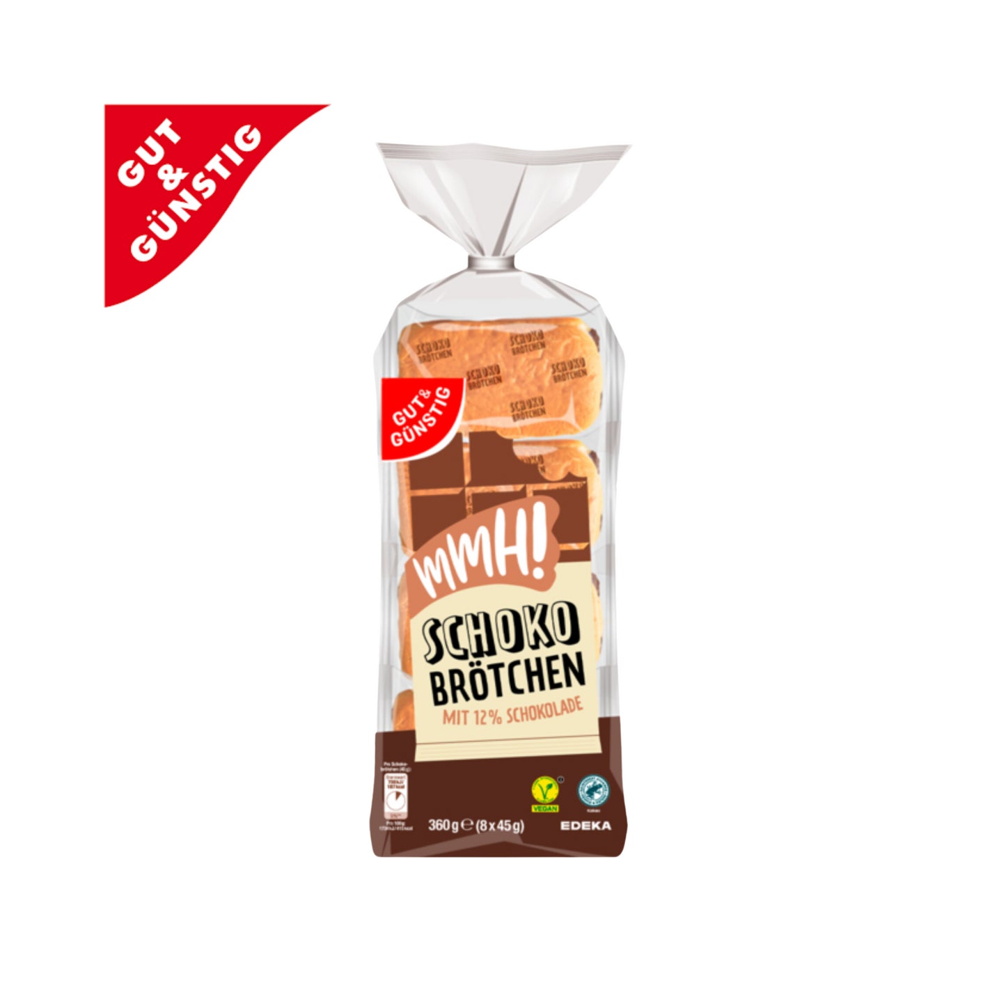 GUT&GÜNSTIG Schokobrötchen 8ST 360g foodpipe [Lebensmittel-Lieferservice Rostock]