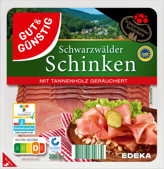 GUT&GÜNSTIG Schwarzwälder Schinken 200g QS ITW foodpipe [Lebensmittel-Lieferservice Rostock]