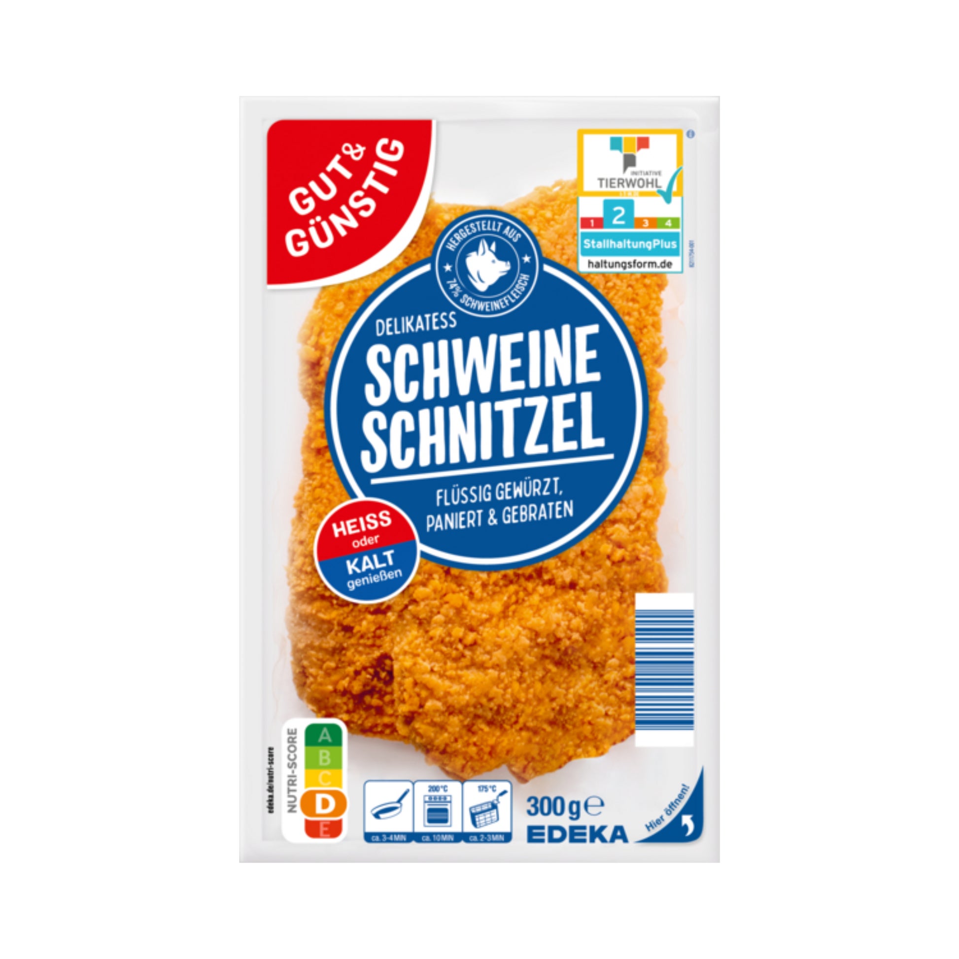 GUT&GÜNSTIG Schweine Schnitzel 300g QS ITW foodpipe [Lebensmittel-Lieferservice Rostock]