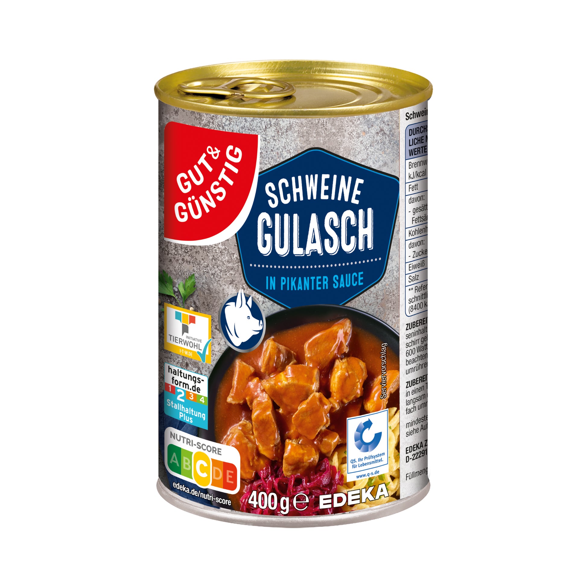 GUT&GÜNSTIG Schweinegulasch 400g QS ITW foodpipe [Lebensmittel-Lieferservice Rostock]