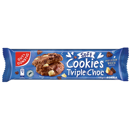 GUT&GÜNSTIG Soft Cookies Triple Chocolate 175g foodpipe [Lebensmittel-Lieferservice Rostock]