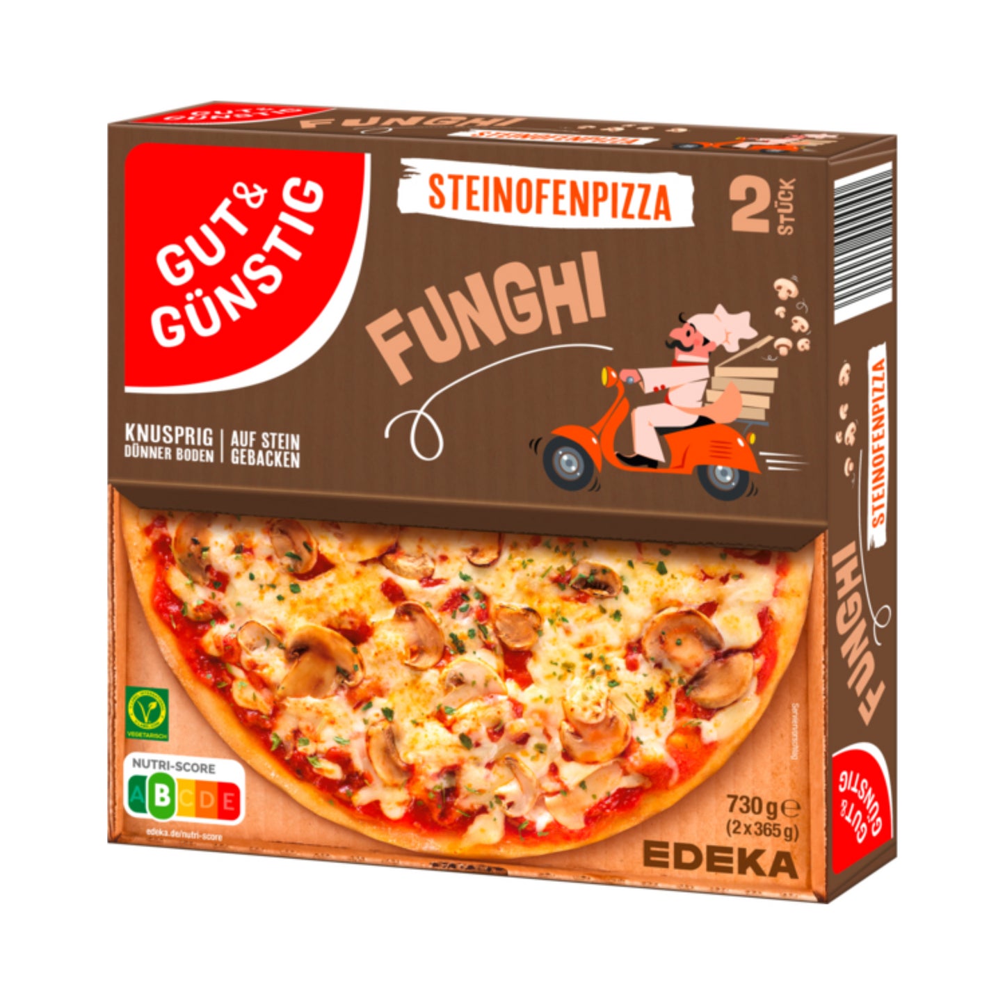 GUT&GÜNSTIG Steinofenpizza Funghi 2x365g foodpipe [Lebensmittel-Lieferservice Rostock]