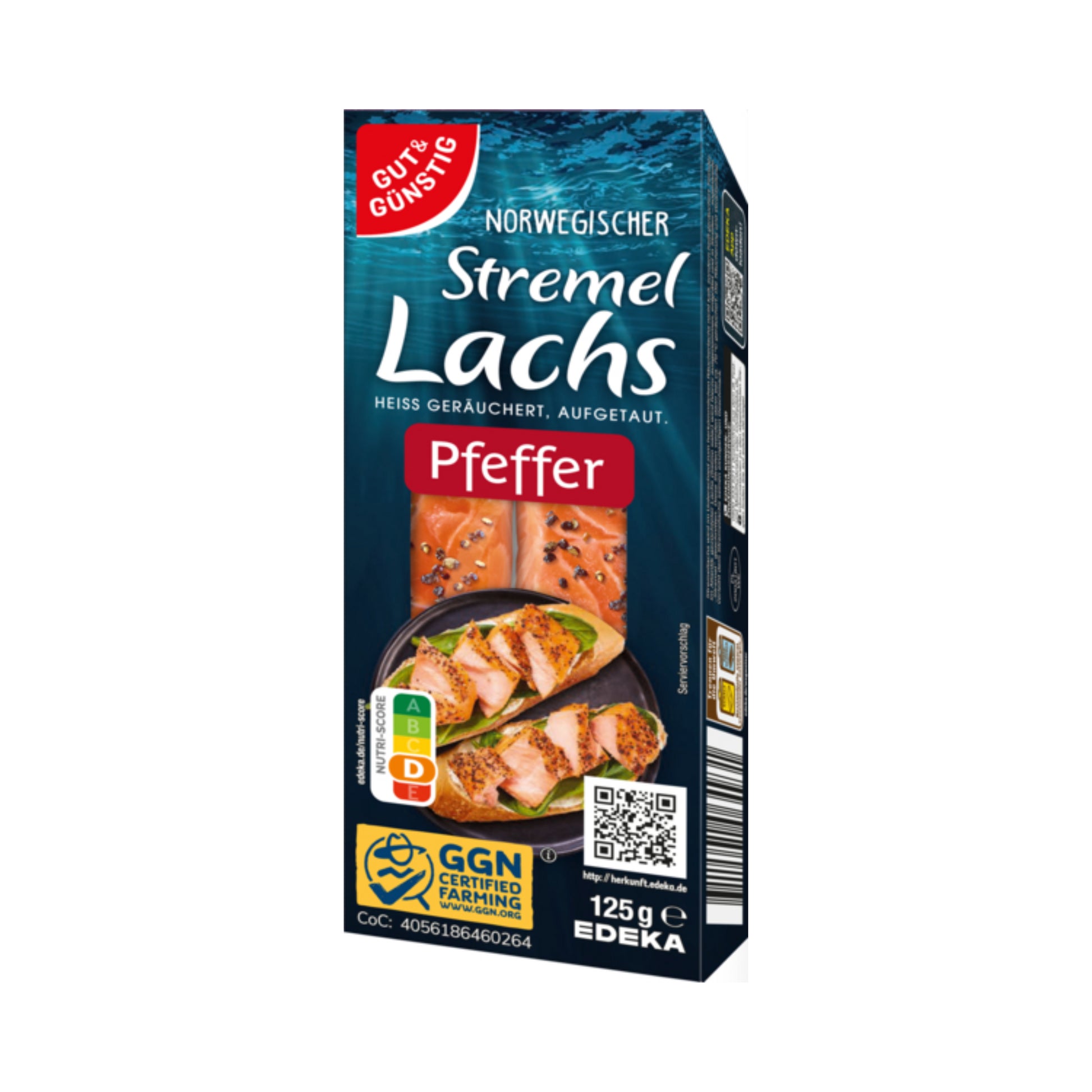 GUT&GÜNSTIG Stremellachs Pfeffer 125g foodpipe Rostock [Lebensmittel-Lieferservice Rostock]