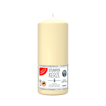 GUT&GÜNSTIG Stumpenkerze creme 150/60mm foodpipe Rostock [Lebensmittel-Lieferservice Rostock]