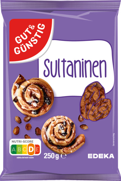 GUT&GÜNSTIG Sultaninen ungeschwefelt 250g foodpipe [Lebensmittel-Lieferservice Rostock]