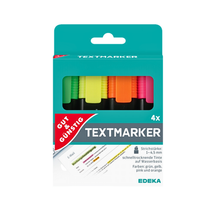 GUT&GÜNSTIG Textmarker 4ST foodpipe [Lebensmittel-Lieferservice Rostock]