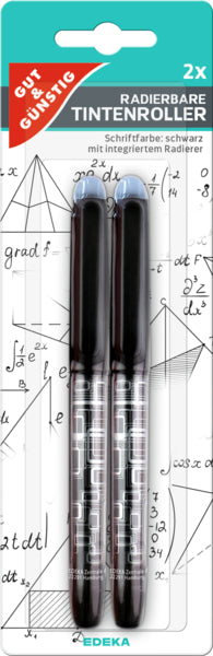 GUT&GÜNSTIG Tintenroller radierbar schwarz 2ST foodpipe [Lebensmittel-Lieferservice Rostock]