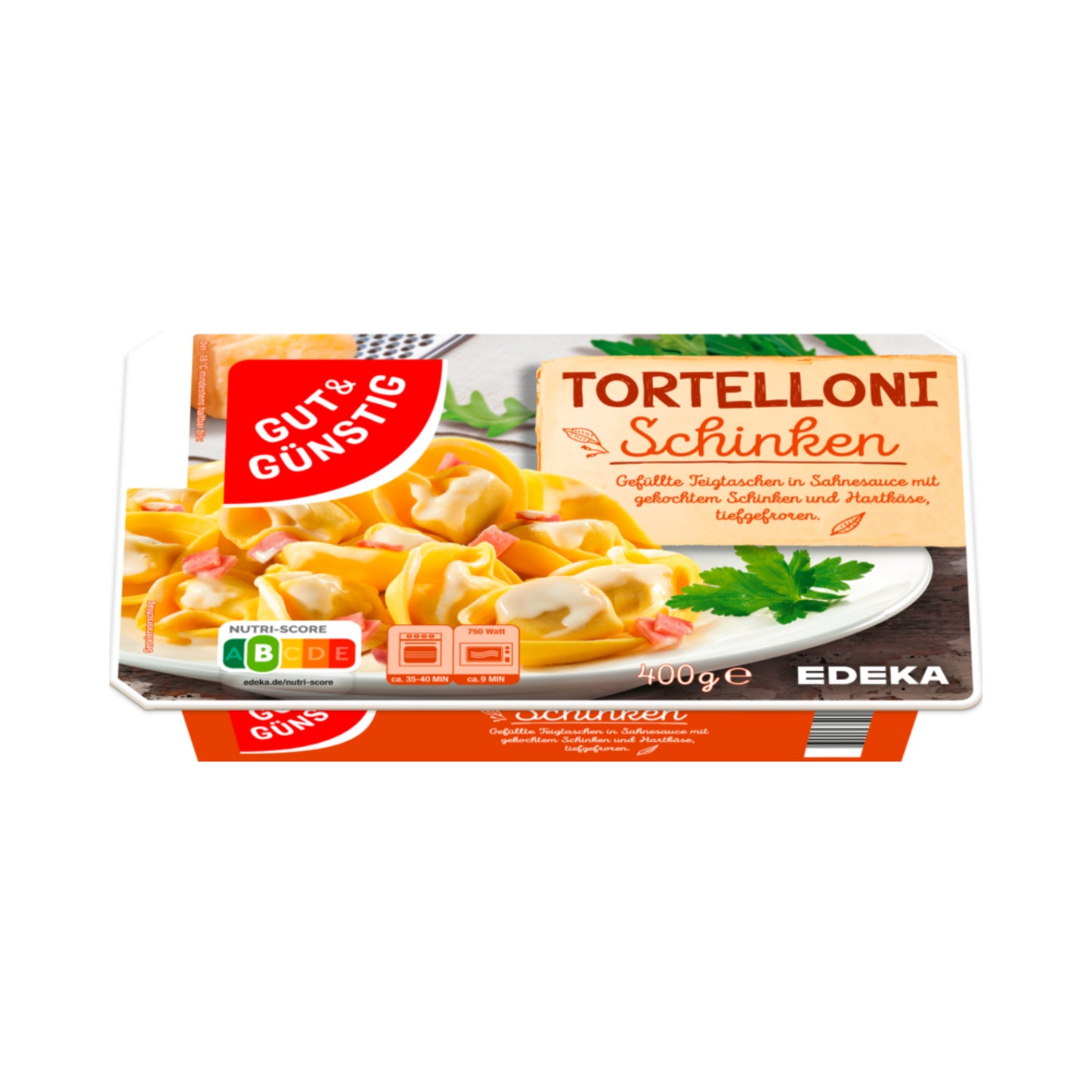 GUT&GÜNSTIG Tortelloni mit Schinken in Käse-Sahne-Sauce 400g foodpipe [Lebensmittel-Lieferservice Rostock]