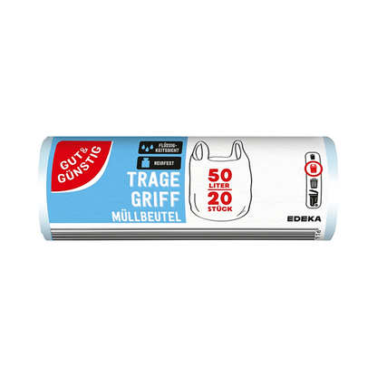 GUT&GÜNSTIG Tragegriff-Müllbeutel 50l 20ST foodpipe [Lebensmittel-Lieferservice Rostock]