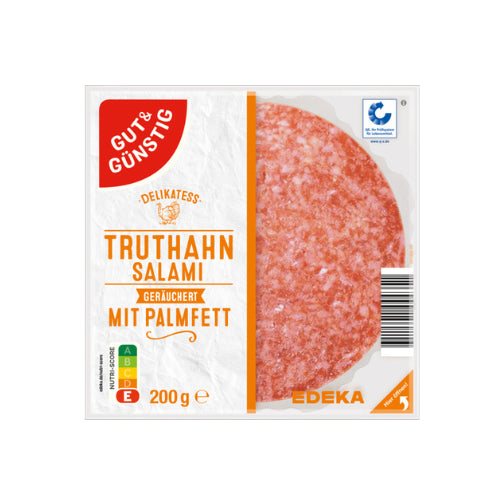 GUT&GÜNSTIG Truthahnsalami mit Palmfett 200g QS foodpipe [Lebensmittel-Lieferservice Rostock]