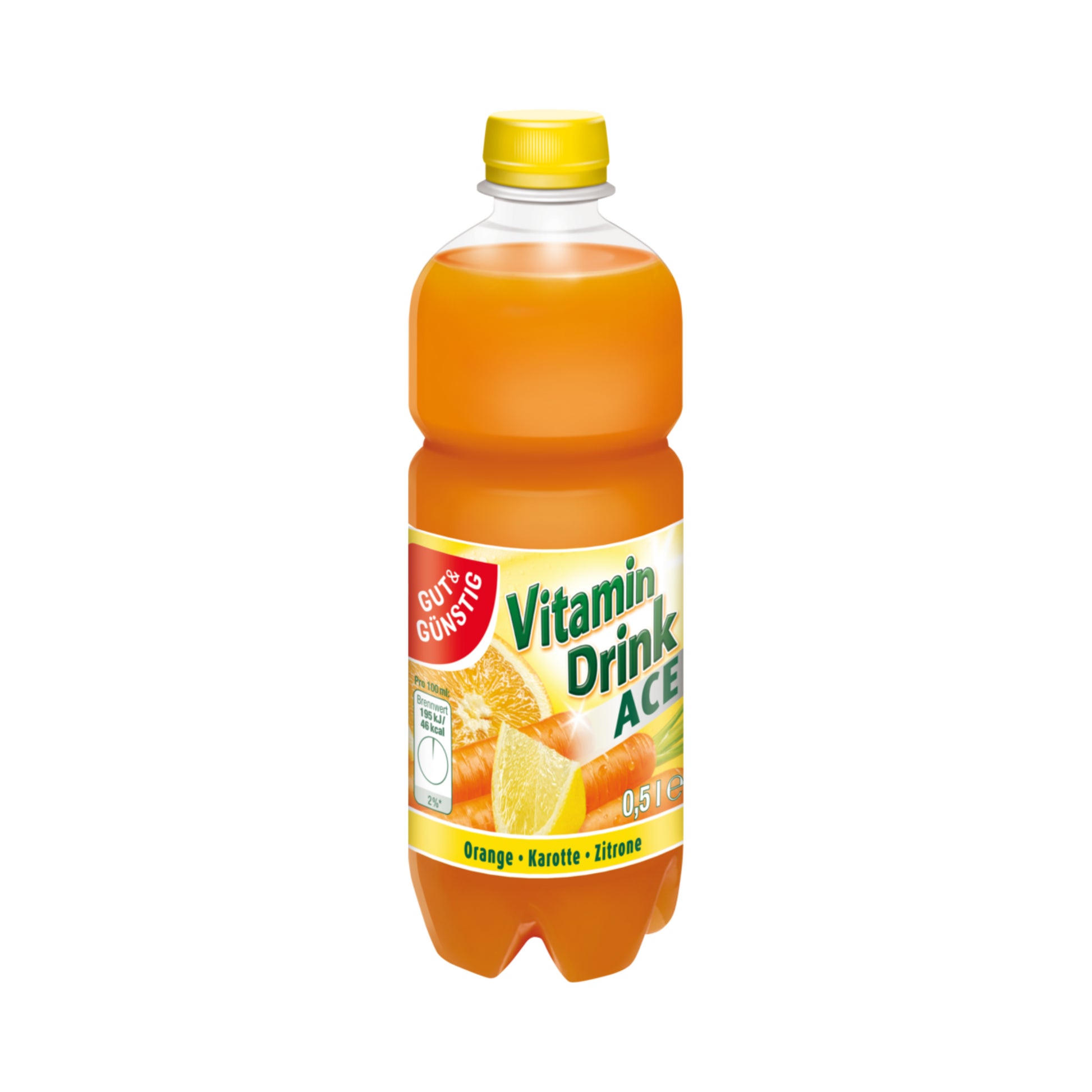GUT&GÜNSTIG Vitamin-Drink ACE Orange,Karotte,Zitrone 0,5l DPG foodpipe [Lebensmittel-Lieferservice Rostock]