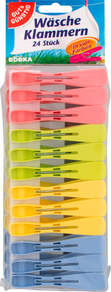 GUT&GÜNSTIG Wäscheklammern Kunststoff 24ST foodpipe [Lebensmittel-Lieferservice Rostock]