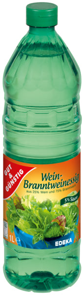 GUT&GÜNSTIG Wein-Branntweinessig 5% Säure 1l PET foodpipe [Lebensmittel-Lieferservice Rostock]