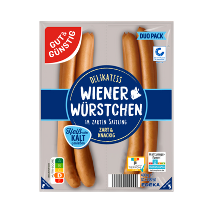 GUT&GÜNSTIG Wiener Würstchen 2x200g QS ITW foodpipe [Lebensmittel-Lieferservice Rostock]