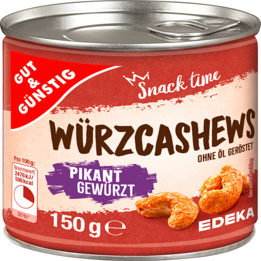 GUT&GÜNSTIG WürzCashews pikant gewürzt 150g foodpipe [Lebensmittel-Lieferservice Rostock]