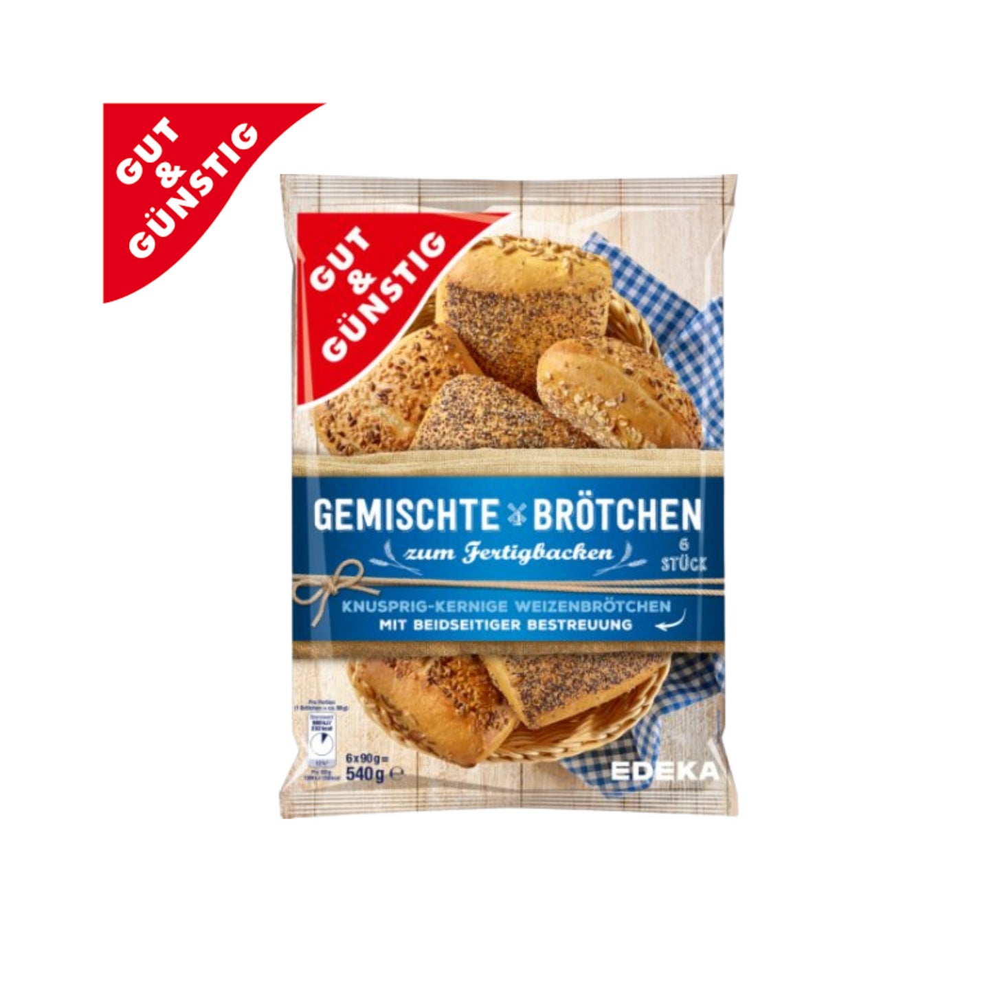 GUT&GÜNSTIG gemischte Brötchen 6ST 540g foodpipe [Lebensmittel-Lieferservice Rostock]