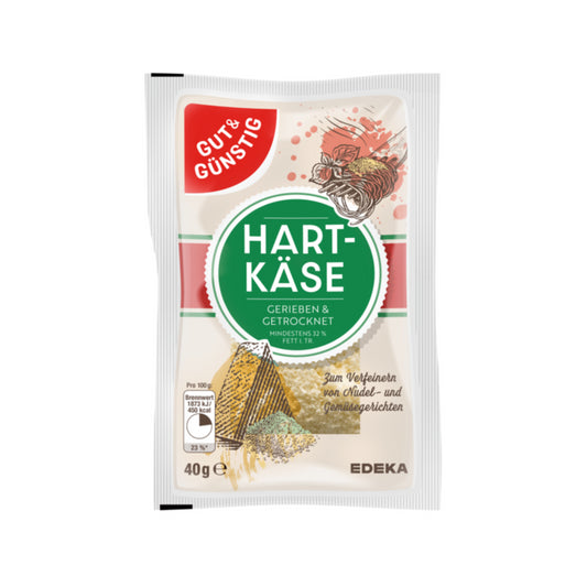 GUT&GÜNSTIG geriebener Hartkäse 32% 40g foodpipe [Lebensmittel-Lieferservice Rostock]