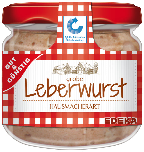 GUT&GÜNSTIG grobe Leberwurst Hausmacherart 250g QS foodpipe [Lebensmittel-Lieferservice Rostock]