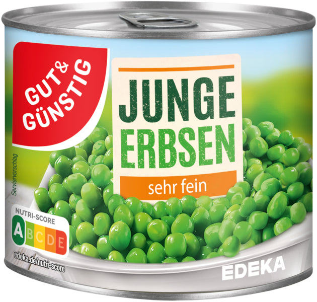 GUT&GÜNSTIG junge Erbsen sehr fein 400g foodpipe [Lebensmittel-Lieferservice Rostock]