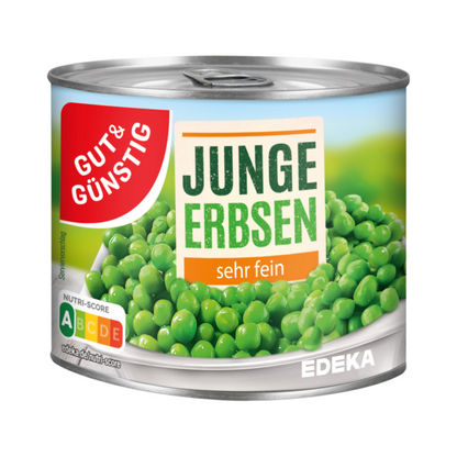 GUT&GÜNSTIG junge Erbsen sehr fein 400g foodpipe [Lebensmittel-Lieferservice Rostock]