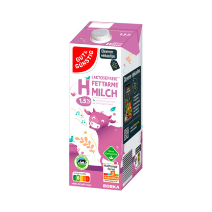 GUT&GÜNSTIG laktosefreie H-Milch 1,5% 1l VLOG foodpipe [Lebensmittel-Lieferservice Rostock]