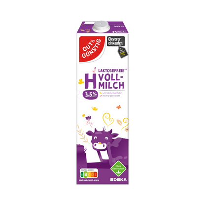 GUT&GÜNSTIG laktosefreie H-Milch 3,5% 1l VLOG foodpipe [Lebensmittel-Lieferservice Rostock]