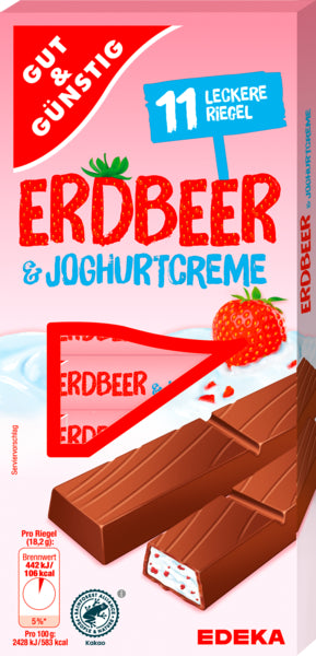 GUT&GÜNTIG Joghurt Erdbeer Riegel 200g foodpipe [Lebensmittel-Lieferservice Rostock]