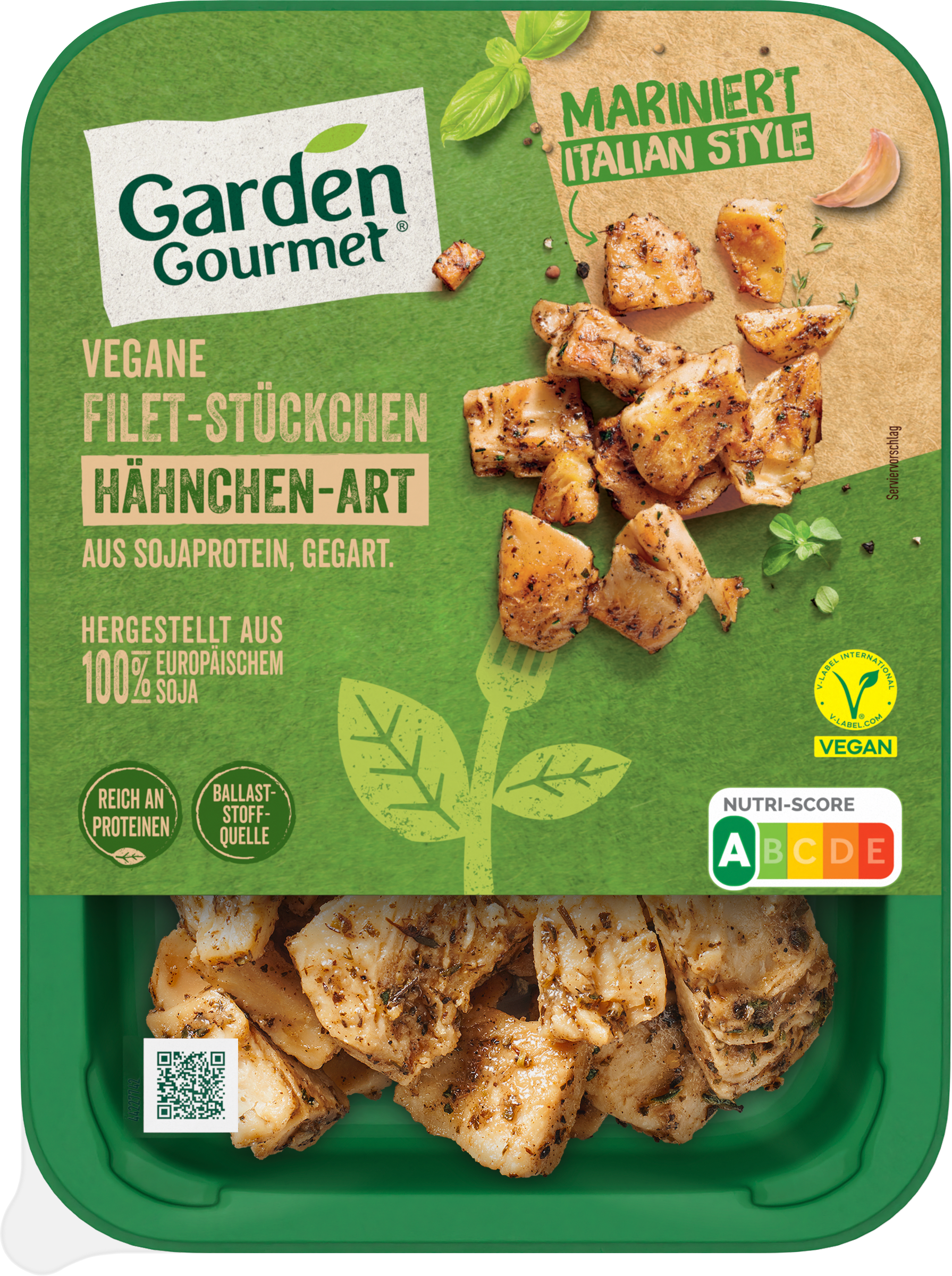 Garden Gourmet vegane Filet-Stückchen Hähnchen Style Italian Style 160g foodpipe [Lebensmittel-Lieferservice Rostock]