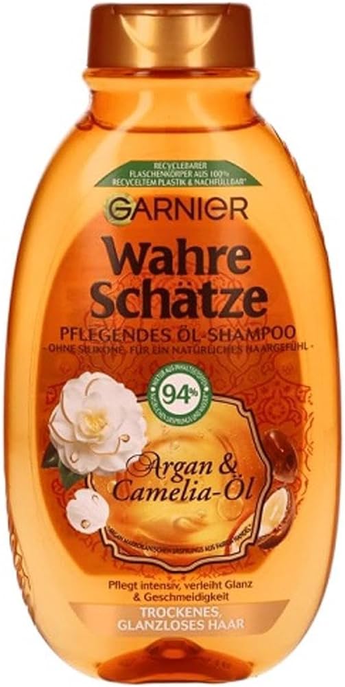 Garnier Wahre Schätze Shampoo Argan+Camelia Öl für trockenes Haar 250ml foodpipe [Lebensmittel-Lieferservice Rostock]