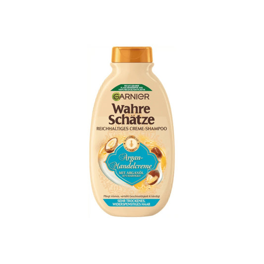 Garnier Wahre Schätze Shampoo Argan+Mandelcreme für sehr trockenes und widerspenstiges Haar 250ml foodpipe [Lebensmittel-Lieferservice Rostock]