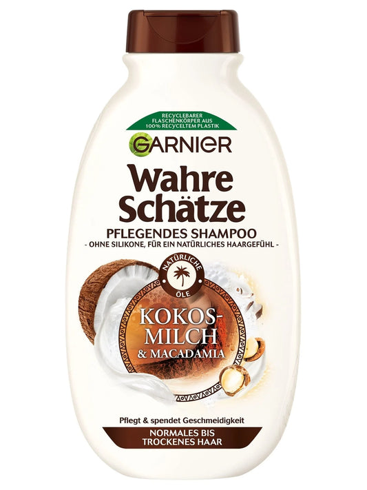 Garnier Wahre Schätze Shampoo Kokosmilch&Macadamia für gesundes und fühlbar geschmeidigeres Haar 250ml foodpipe [Lebensmittel-Lieferservice Rostock]