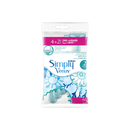 Gillette Simply Venus 2 Einwegrasierer 6ST foodpipe [Lebensmittel-Lieferservice Rostock]