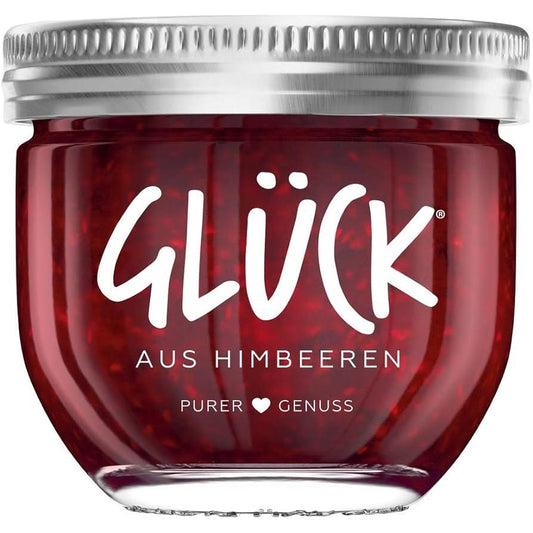 Glück Fruchtaufstrich Himbeere weniger Zucker 230g foodpipe [Lebensmittel-Lieferservice Rostock]