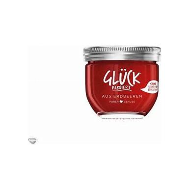 Glück Passiert Fruchtaufstrich Erdbeere weniger Zucker 230g foodpipe [Lebensmittel-Lieferservice Rostock]