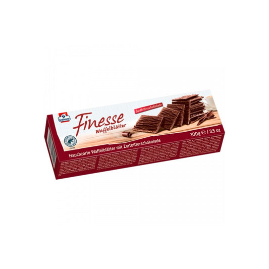 Grabower Finesse Waffelblätter Zartbitter 100g foodpipe [Lebensmittel-Lieferservice Rostock]