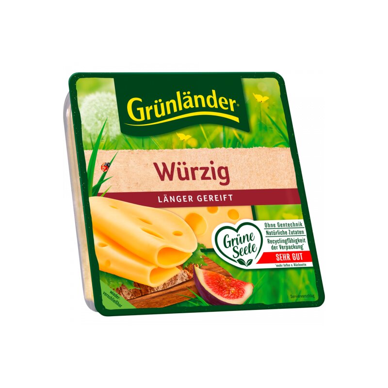 Grünländer Scheiben Würzig 48% Vollfettstufe 120g foodpipe [Lebensmittel-Lieferservice Rostock]