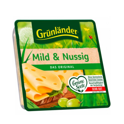 Grünländer Scheiben mild&nussig 48% Vollfettstufe 140g foodpipe [Lebensmittel-Lieferservice Rostock]