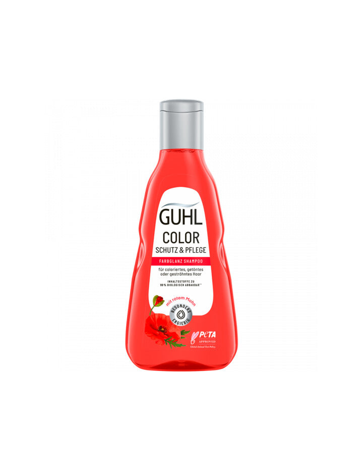 Guhl Farbglanz Shampoo Color Schutz&Pflege für coloriertes,getöntes oder gesträhntes Haar 250ml foodpipe [Lebensmittel-Lieferservice Rostock]