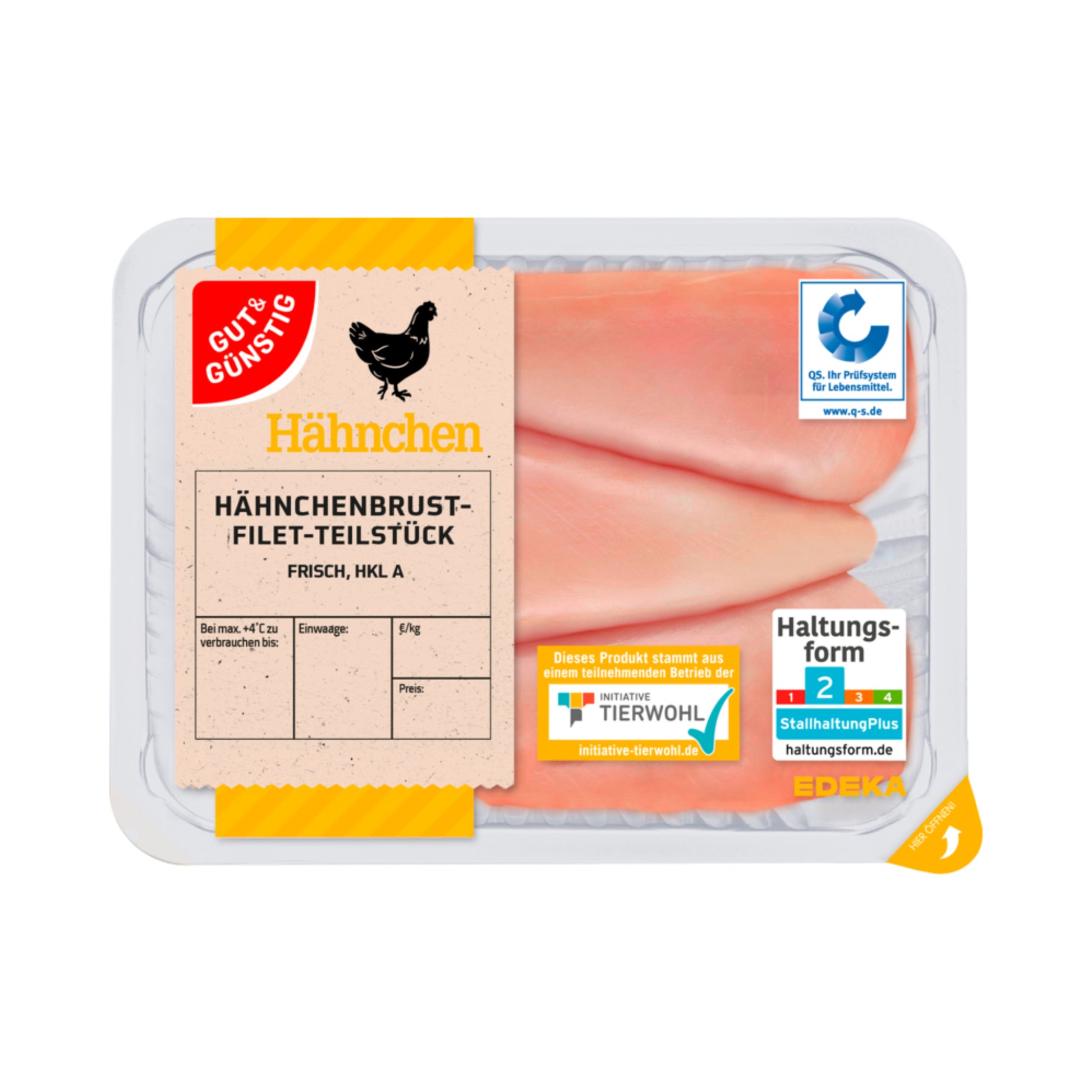 Gut&Günstig Hähnchenbrustfilet-Teilstück 500g QS foodpipe [Lebensmittel-Lieferservice Rostock]