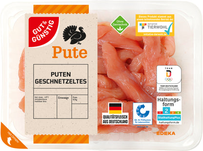 Gut&Günstig Puten Geschnetzeltes 400g foodpipe [Lebensmittel-Lieferservice Rostock]