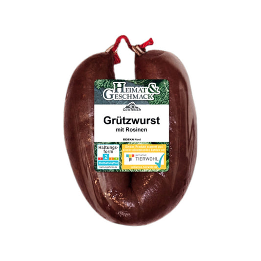 Gutfleisch Grützwurst mit Rosinen 250g foodpipe [Lebensmittel-Lieferservice Rostock]